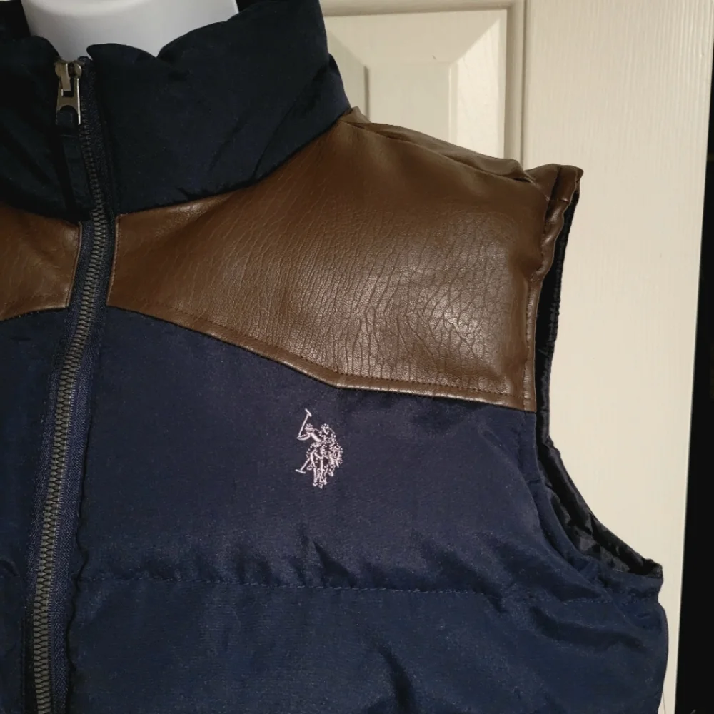 U.S. Polo Assn. Mens Puffer Vest Size S Womens M/L Unisex Puffer Vest Navy - Picture 6 of 13